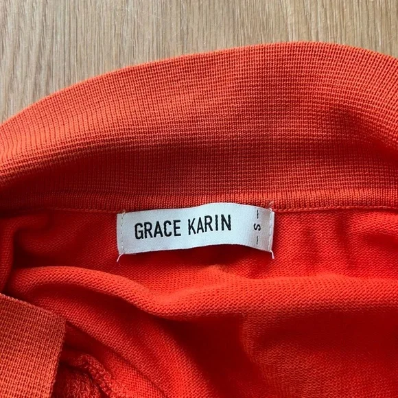 Grace Karin Men's Vibrant Orange Polo Shirt - Picture 2 of 7